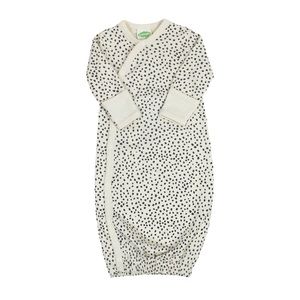 PARADE Organic Newborn Infant Kimono Gown - Black Pebble Signature Print